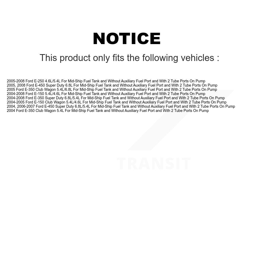 Fuel Pump Sender Assembly AGY-00310157 For Ford E-350 Super Duty E-250 E-150