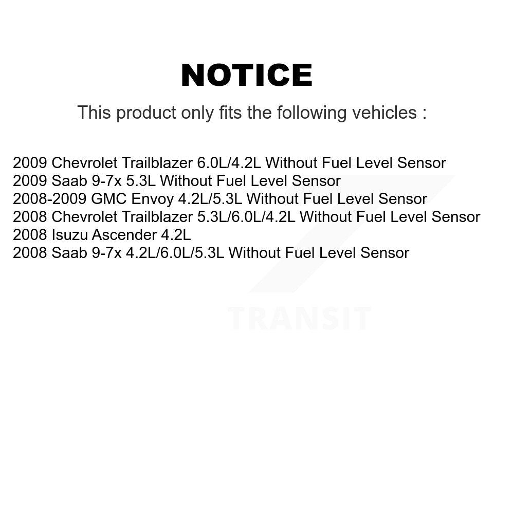 Fuel Pump Module Assembly AGY-00310606 For Chevrolet Trailblazer GMC Envoy Saab