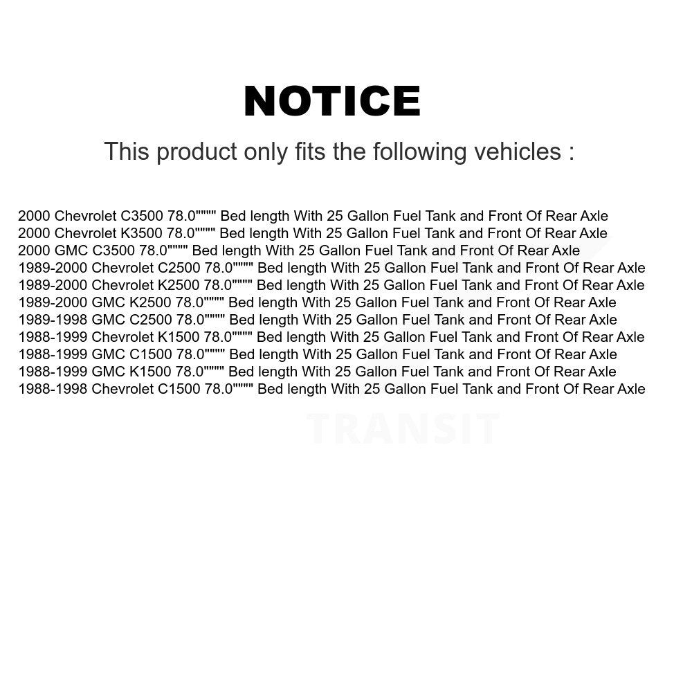 Fuel Tank Strap AGY-01110044 For Chevrolet GMC K1500 C1500 K2500 C2500 K3500