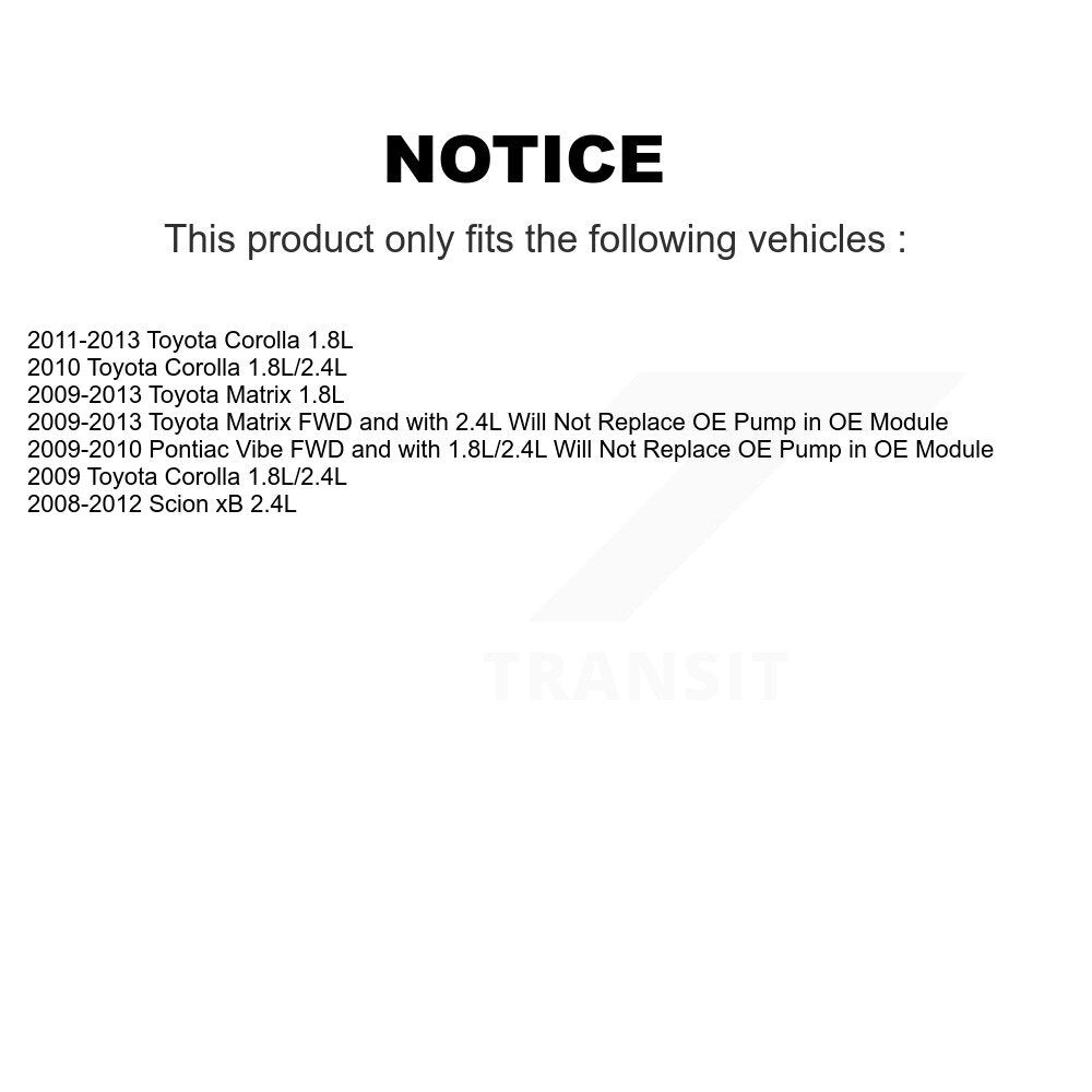 Electric Fuel Pump AGY-4020340 For Toyota Corolla Matrix Pontiac Vibe Scion xB