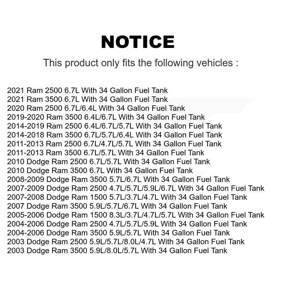 Fuel Tank Strap AGY-4040757 For Dodge Ram 2500 3500 1500