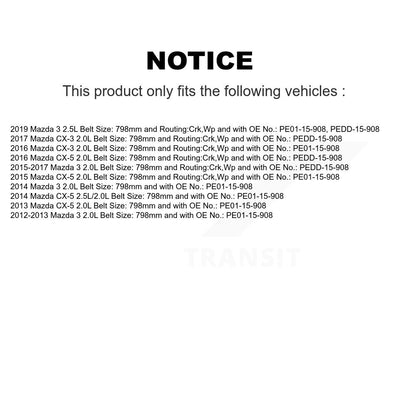 Accessory Drive Belt Water Pump BAN-3PK785F For Mazda 3 CX-5 CX-3