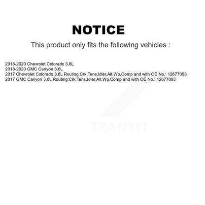 Accessory Drive Belt BAN-5PK1890 For Chevrolet Colorado GMC Canyon 3.6L