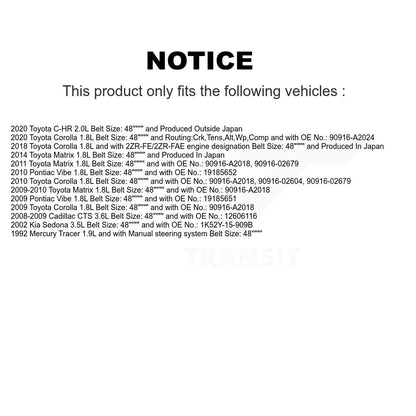 Accessory Drive Belt BAN-6PK1220 For Toyota Corolla Matrix Pontiac Vibe C-HR CTS