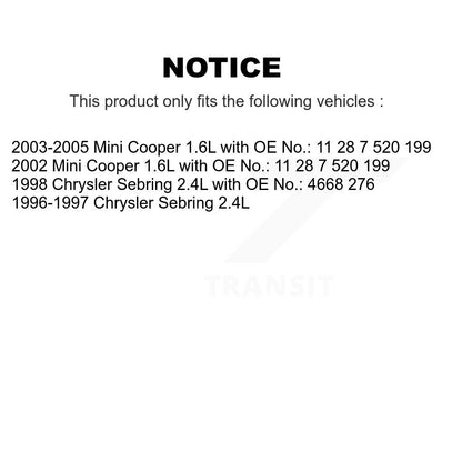 Accessory Drive Belt Alternator BAN-6PK1395 For Mini Cooper Chrysler Sebring
