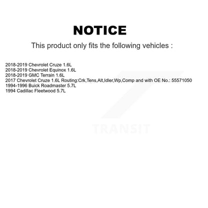 Accessory Drive Belt BAN-6PK1630 For Chevrolet Cruze Equinox GMC Terrain Buick