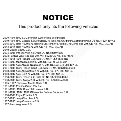 Accessory Drive Belt BAN-6PK1855 For Ram 1500 Ford Ranger Classic Pontiac Vibe