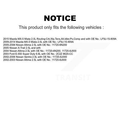 Accessory Drive Belt BAN-6PK2247 For Nissan Altima Sentra X-Trail Mazda MX-5