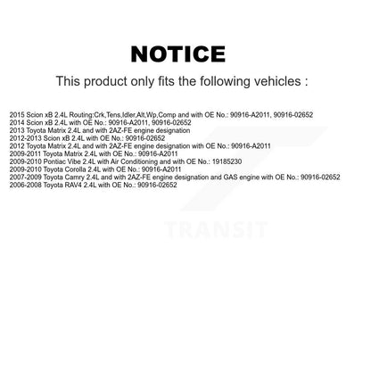 Accessory Drive Belt BAN-7PK1905 For Toyota Corolla Matrix Camry RAV4 Pontiac xB