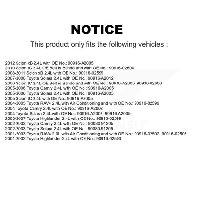Accessory Drive Belt Water Pump BAN-7PK1935 For Toyota Camry Highlander RAV4 xB