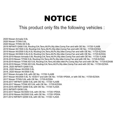 Accessory Drive Belt BAN-7PK2442 For Nissan TITAN INFINITI NV2500 QX80 XD Armada
