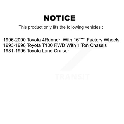 Drum Brake Wheel Cylinder Rear Pair For Toyota Tundra 4Runner Land Cruiser T100