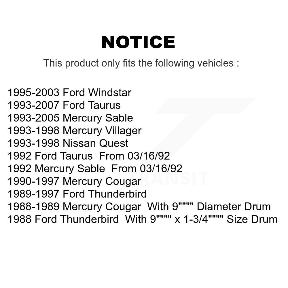 Drum Brake Wheel Cylinder Rear Pair For Ford Taurus Windstar Mercury Thunderbird