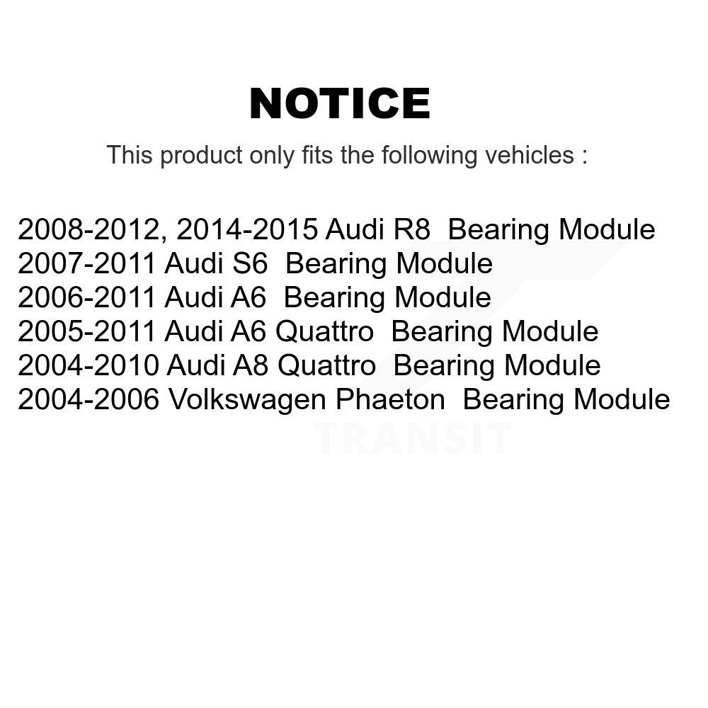 Wheel Bearing Assembly Front Pair For Audi A6 Quattro R8 A8 S6 Volkswagen