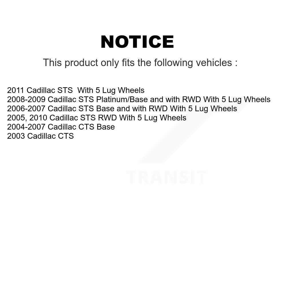 Wheel Bearing And Hub Assembly Front Pair For Cadillac CTS STS
