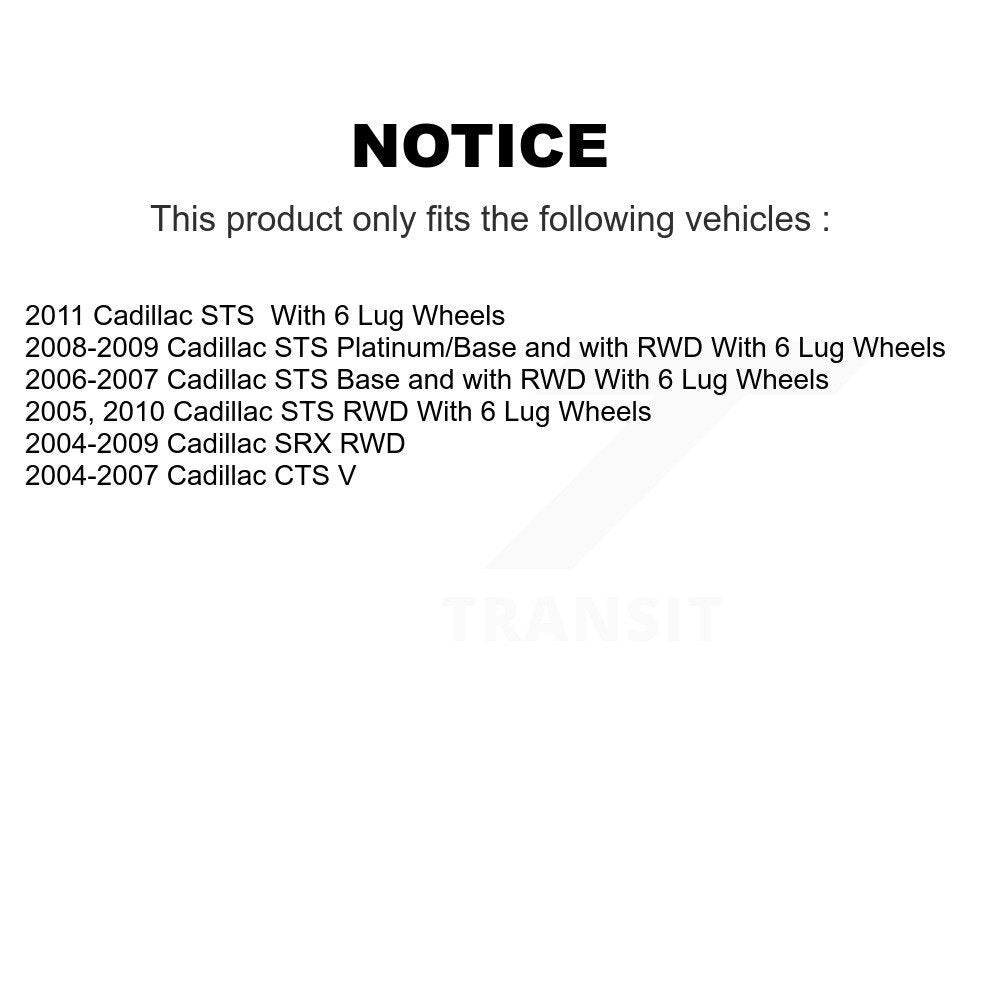 Wheel Bearing And Hub Assembly Front Pair For Cadillac CTS SRX STS