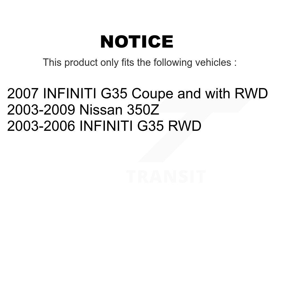 Wheel Bearing And Hub Assembly Front Pair For INFINITI G35 Nissan 350Z