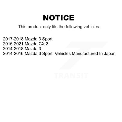 Wheel Bearing And Hub Assembly Front Pair For Mazda 3 CX-3 Sport