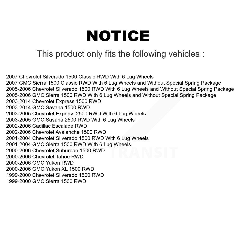 Wheel Bearing Hub Assembly Front Pair For Chevrolet GMC Silverado 1500 Sierra XL