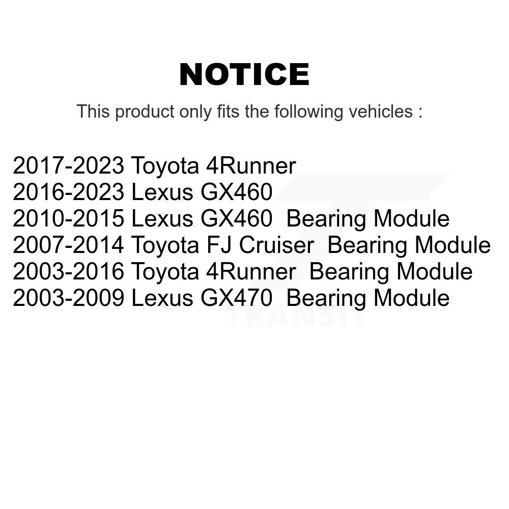 Wheel Bearing Assembly Rear Kit For Toyota 4Runner FJ Cruiser Lexus GX460 GX470