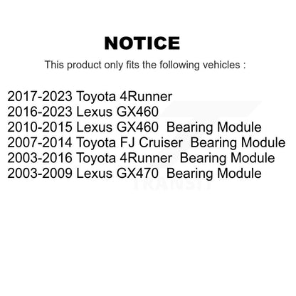 Wheel Bearing Assembly Rear Kit For Toyota 4Runner FJ Cruiser Lexus GX460 GX470