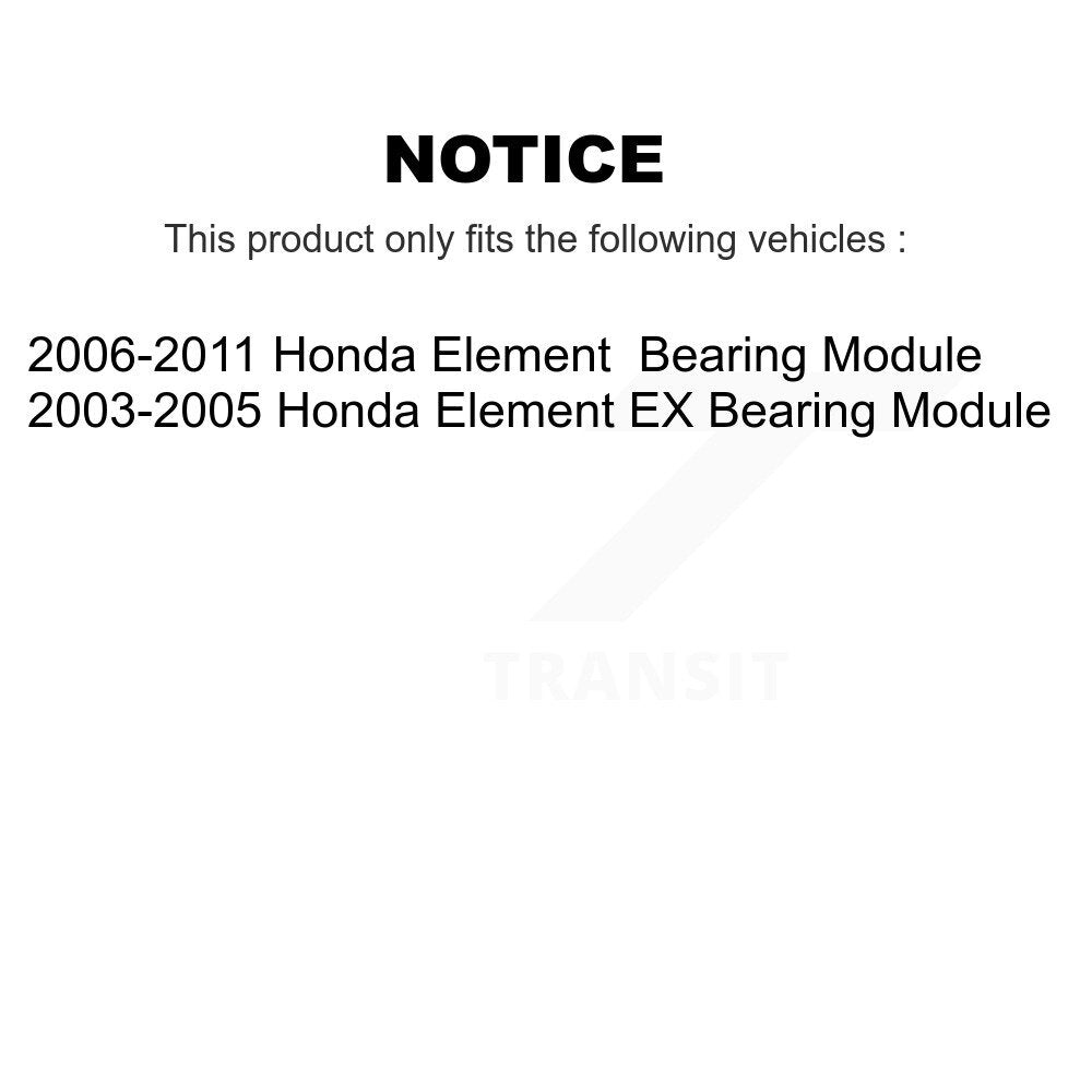Wheel Bearing Assembly Rear Kit For Honda Element Module