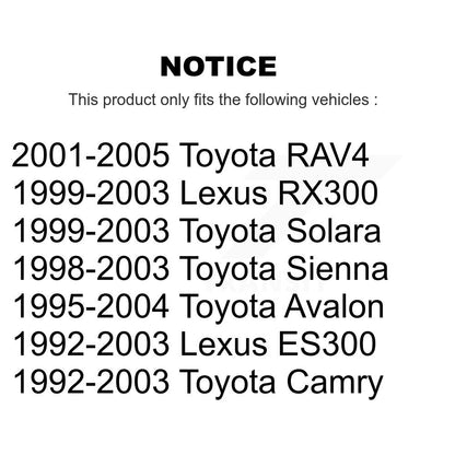 Wheel Bearing Front Pair For Toyota Camry RAV4 Sienna Lexus ES300 RX300 Solara
