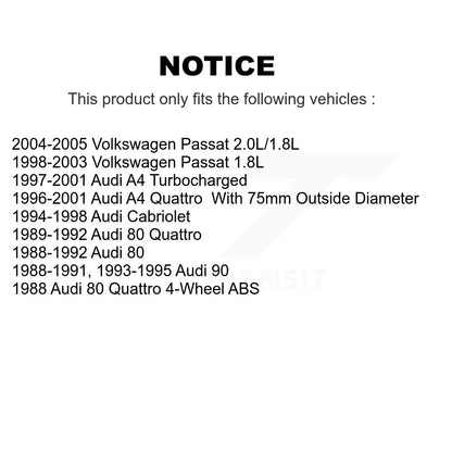 Wheel Bearing Front Pair For Volkswagen Passat Audi A4 Quattro Cabriolet 90 80