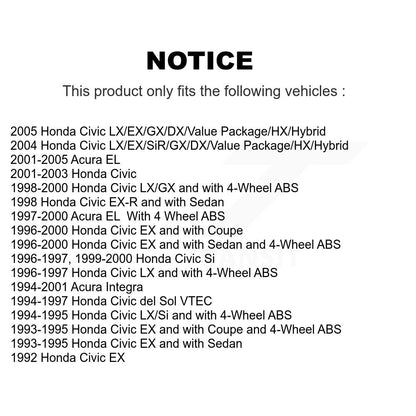 Wheel Bearing Front Pair For Honda Civic Acura EL Integra del Sol