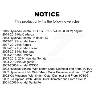 Wheel Bearing Front Pair For Hyundai Tucson Kia Sonata Sportage Rondo Optima Fe
