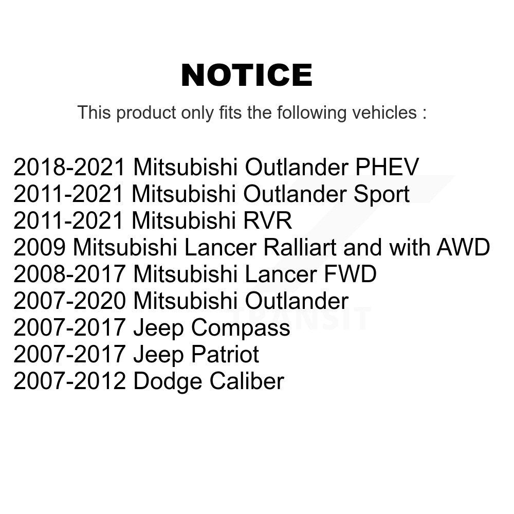 Wheel Bearing Front Pair For Mitsubishi Jeep Outlander RVR Lancer Patriot Dodge