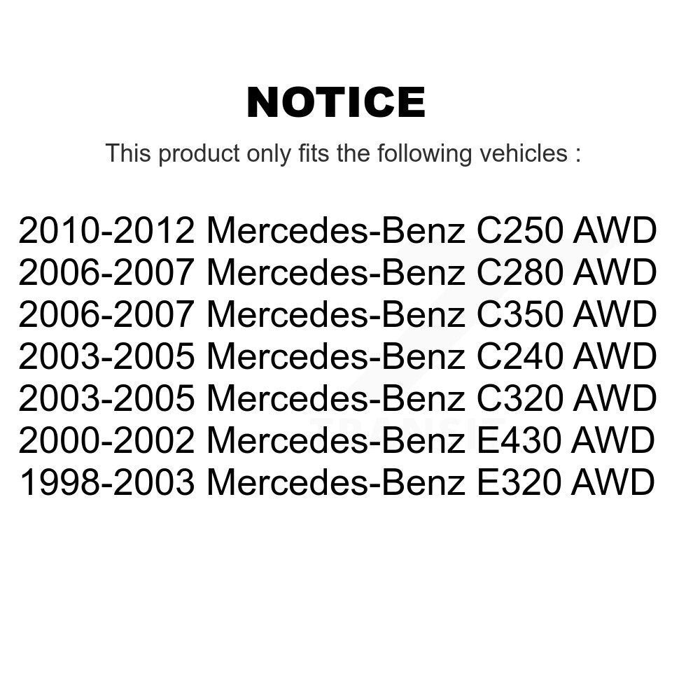 Wheel Bearing Front Pair For Mercedes-Benz C250 E320 C280 C240 C320 C350 E430