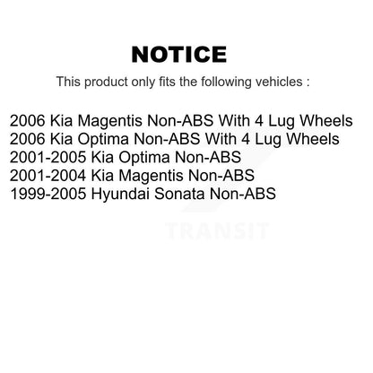 Wheel Bearing And Hub Assembly Rear Pair For Hyundai Sonata Kia Optima Magentis