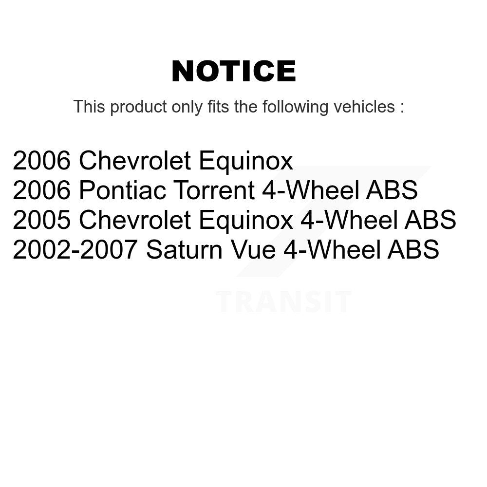 Wheel Bearing & Hub Assembly Rear Pair For Saturn Vue Chevrolet Equinox Pontiac