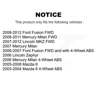 Wheel Bearing Hub Assembly Rear Pair For Ford Fusion Mazda 6 Lincoln MKZ Zephyr