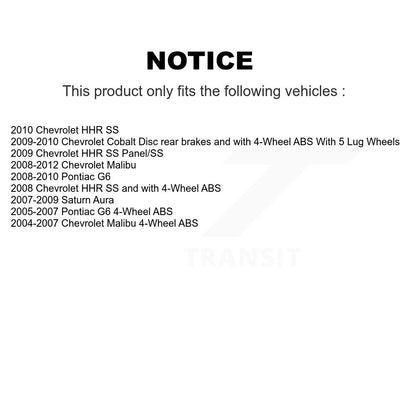 Wheel Bearing Hub Assembly Rear Pair For Chevrolet Malibu Cobalt Pontiac G6 HHR