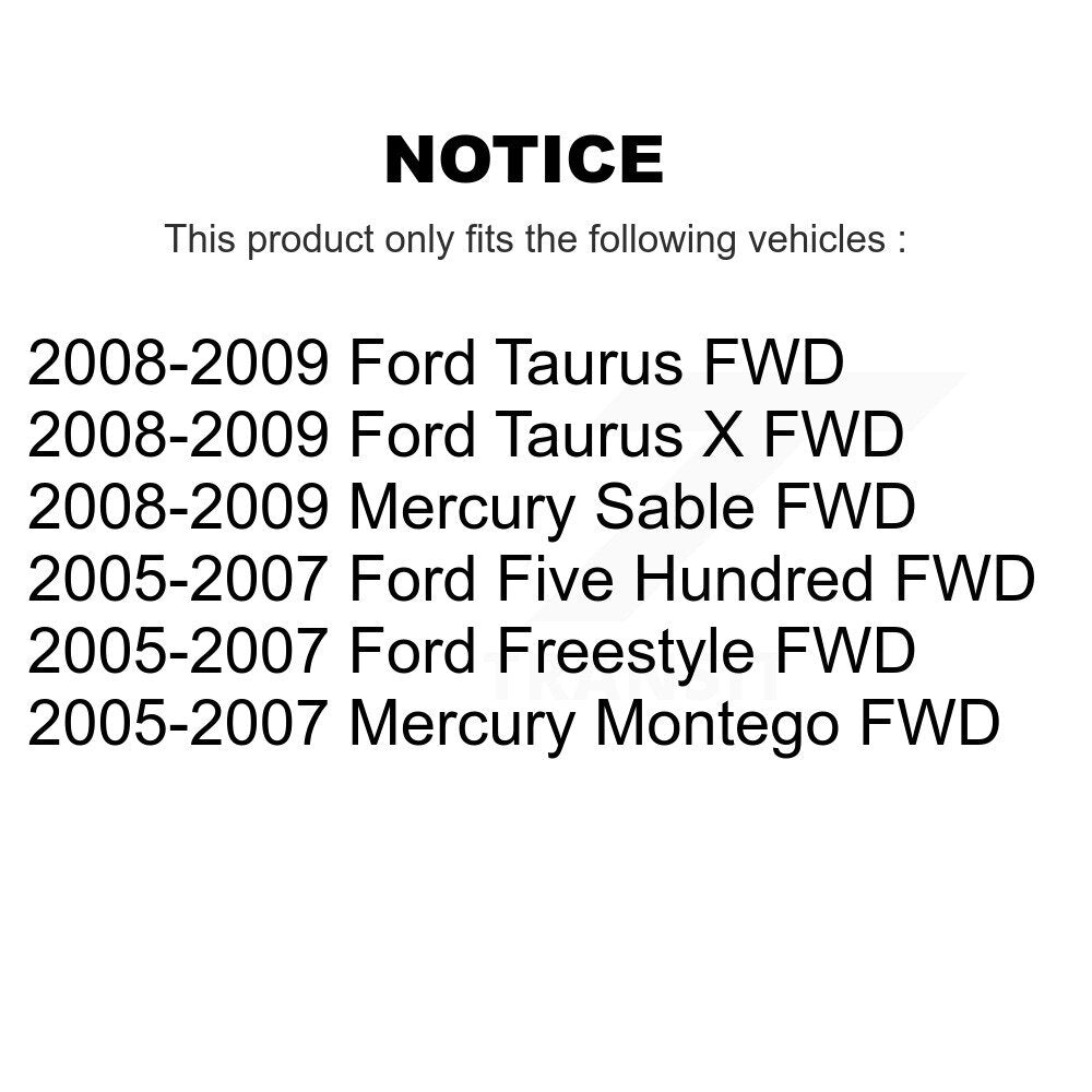Wheel Bearing & Hub Assembly Rear Pair For Ford Five Hundred Freestyle Taurus X