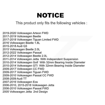 Wheel Bearing Hub Assembly Rear Pair For Volkswagen Jetta Tiguan Passat Golf Q3