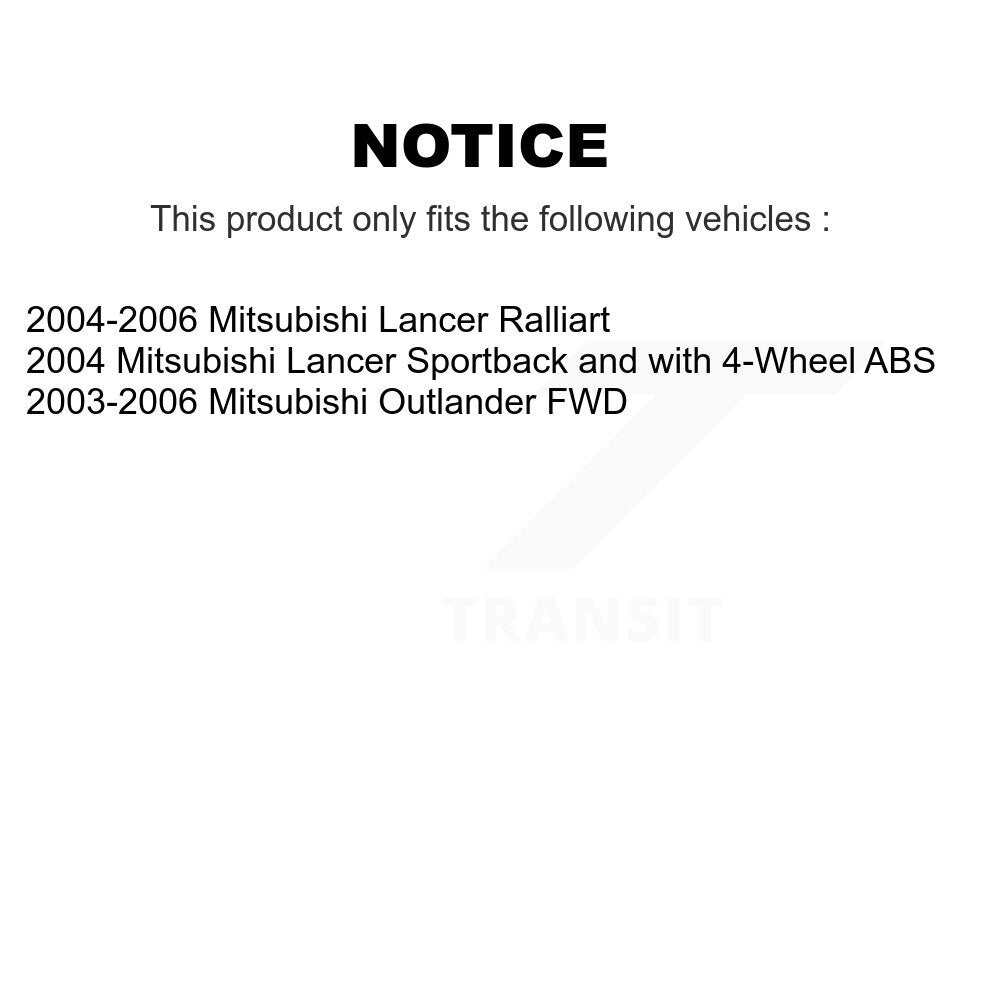 Wheel Bearing And Hub Assembly Rear Pair For Mitsubishi Lancer Outlander