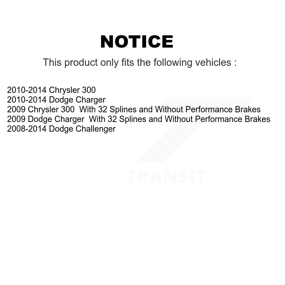 Wheel Bearing & Hub Assembly Rear Pair For Dodge Chrysler 300 Charger Challenger