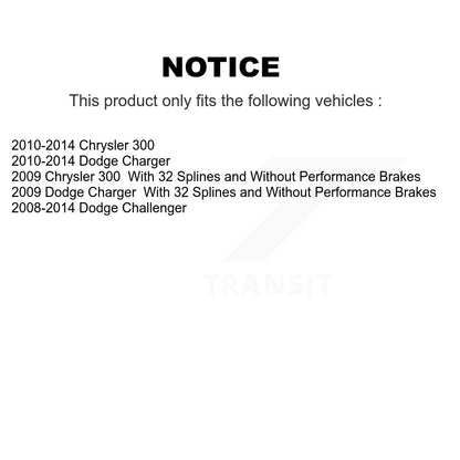 Wheel Bearing & Hub Assembly Rear Pair For Dodge Chrysler 300 Charger Challenger