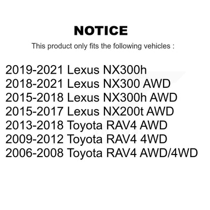 Wheel Bearing & Hub Assembly Rear Pair For Toyota RAV4 Lexus NX300 NX200t NX300h