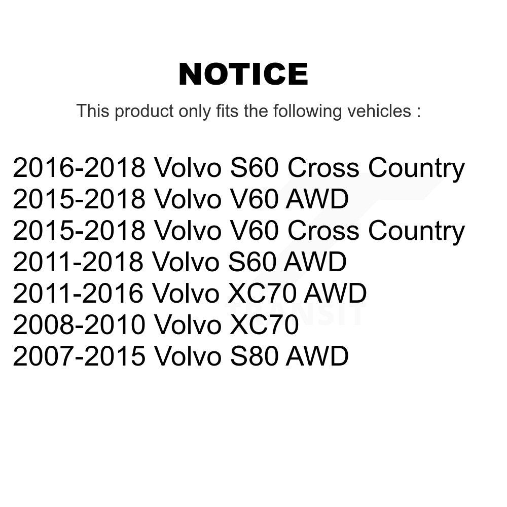 Wheel Bearing & Hub Assembly Rear Pair For Volvo XC70 S60 V60 S80 Cross Country