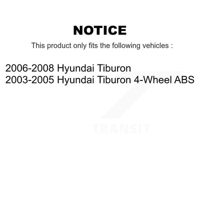 Wheel Bearing And Hub Assembly Rear Pair For Hyundai Tiburon