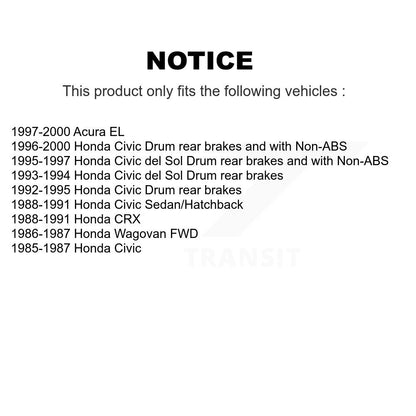Wheel Bearing And Hub Assembly Rear Pair For Honda Civic Acura EL del Sol CRX