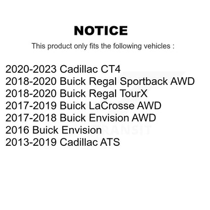 Wheel Bearing & Hub Assembly Rear Pair For Cadillac ATS Buick Envision LaCrosse