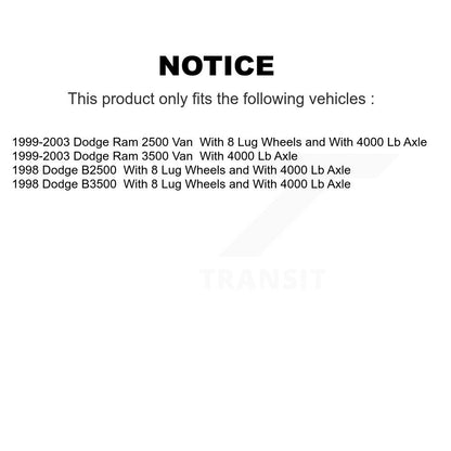 Wheel Bearing And Race Front Outer Pair For Dodge Ram 3500 Van 2500 B3500 B2500