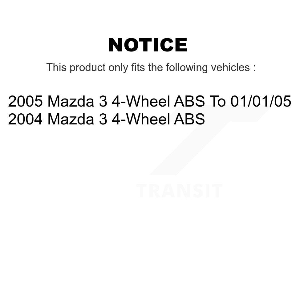 Wheel Bearing & Hub Assembly Front Rear Kit For Mazda 3 4-Wheel ABS