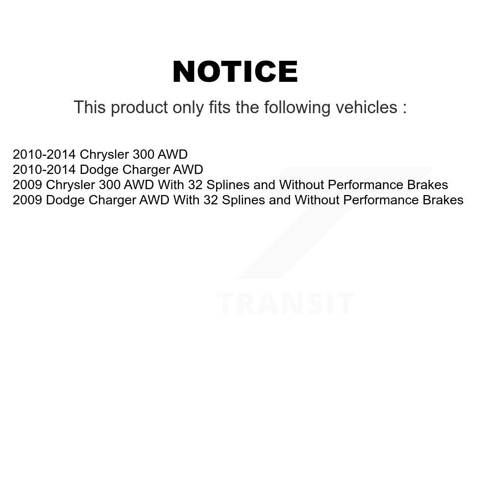Wheel Bearing & Hub Assembly Front Rear Kit For Chrysler 300 Dodge Charger AWD