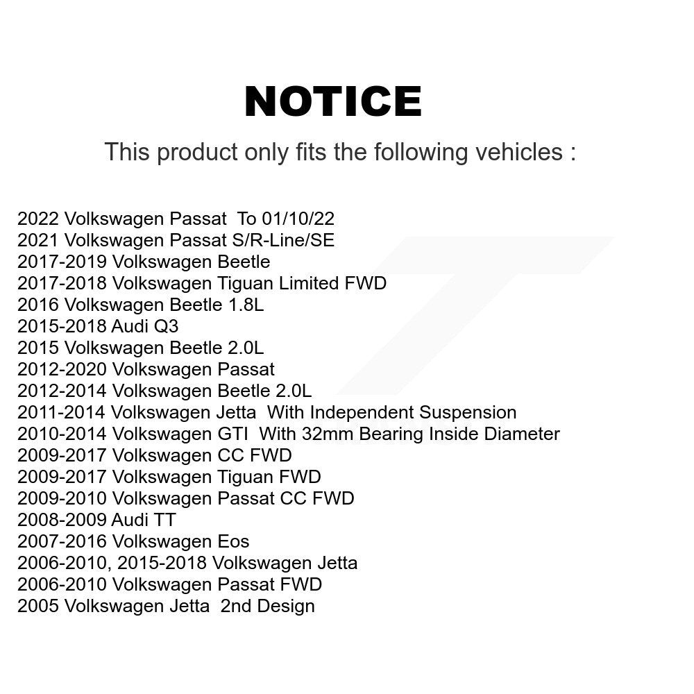 Wheel Bearing Hub Assembly Front Rear Kit For Volkswagen Jetta Tiguan Passat Q3
